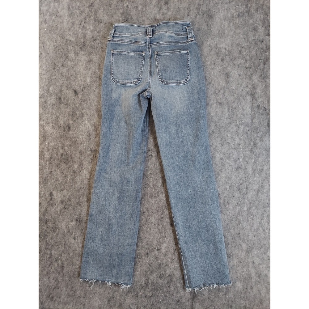 NYDJ Jeans Womens 00 Blue Marilyn Straight Raw Hem Stretch Lift Tuck Medium Wash - Picture 2 of 11